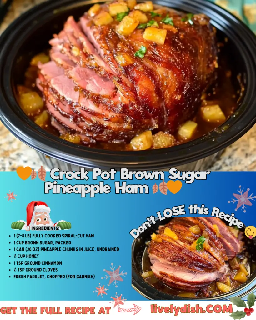 Crock Pot Brown Sugar Pineapple Ham Recipe 🍂