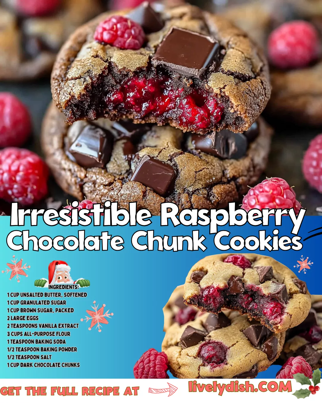 Raspberry Chocolate Chunk Cookies
