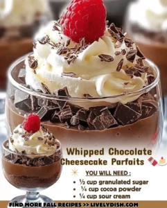 🍫 Whipped Chocolate Cheesecake Parfaits: A Dreamy No-Bake Dessert! 🍰