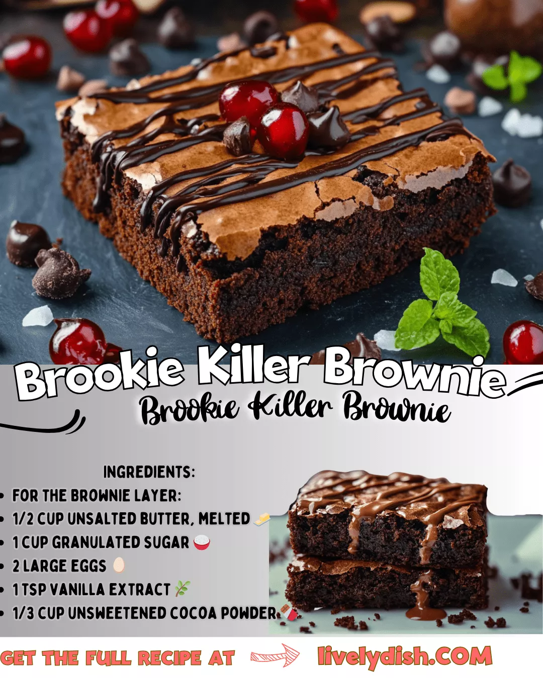 Brookie Killer Brownie is decadence defined—every bite is a perfect mix of chewy, fudgy, and gooey.