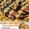 Cajun Steak Alfredo, spicy pasta recipe