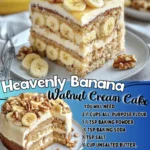 Heavenly Banana Walnut Cream Cake 🍌🍰