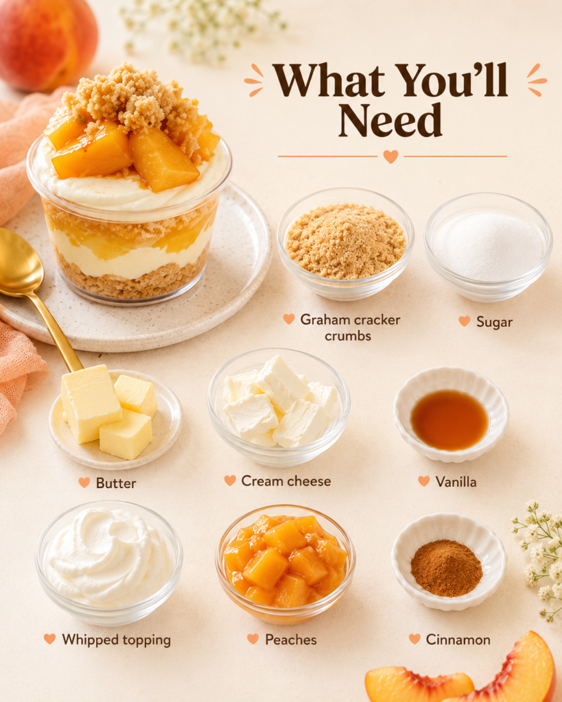 No-Bake Peach Cobbler Cheesecake Cups