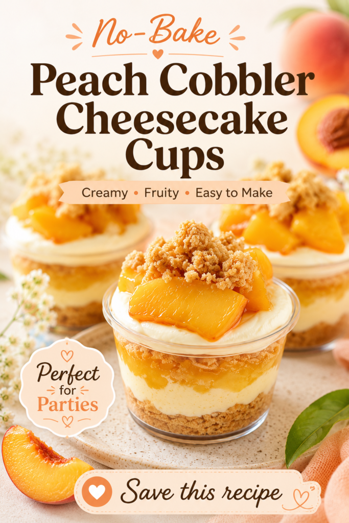 No-Bake Peach Cobbler Cheesecake Cups