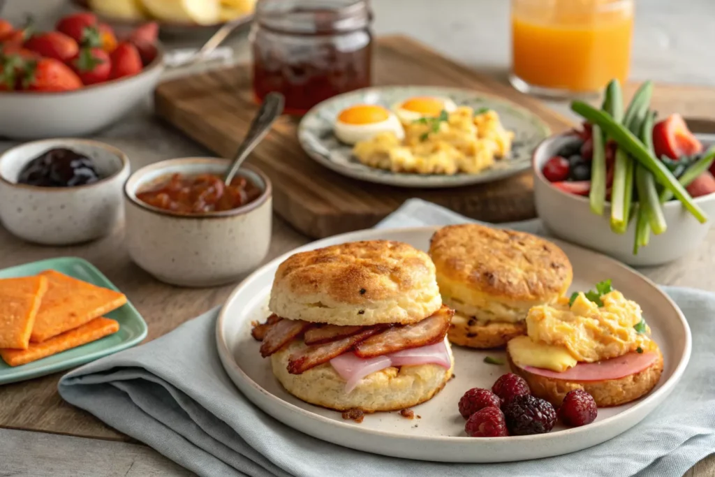 Ham and Cheese Butter Swim Biscuits