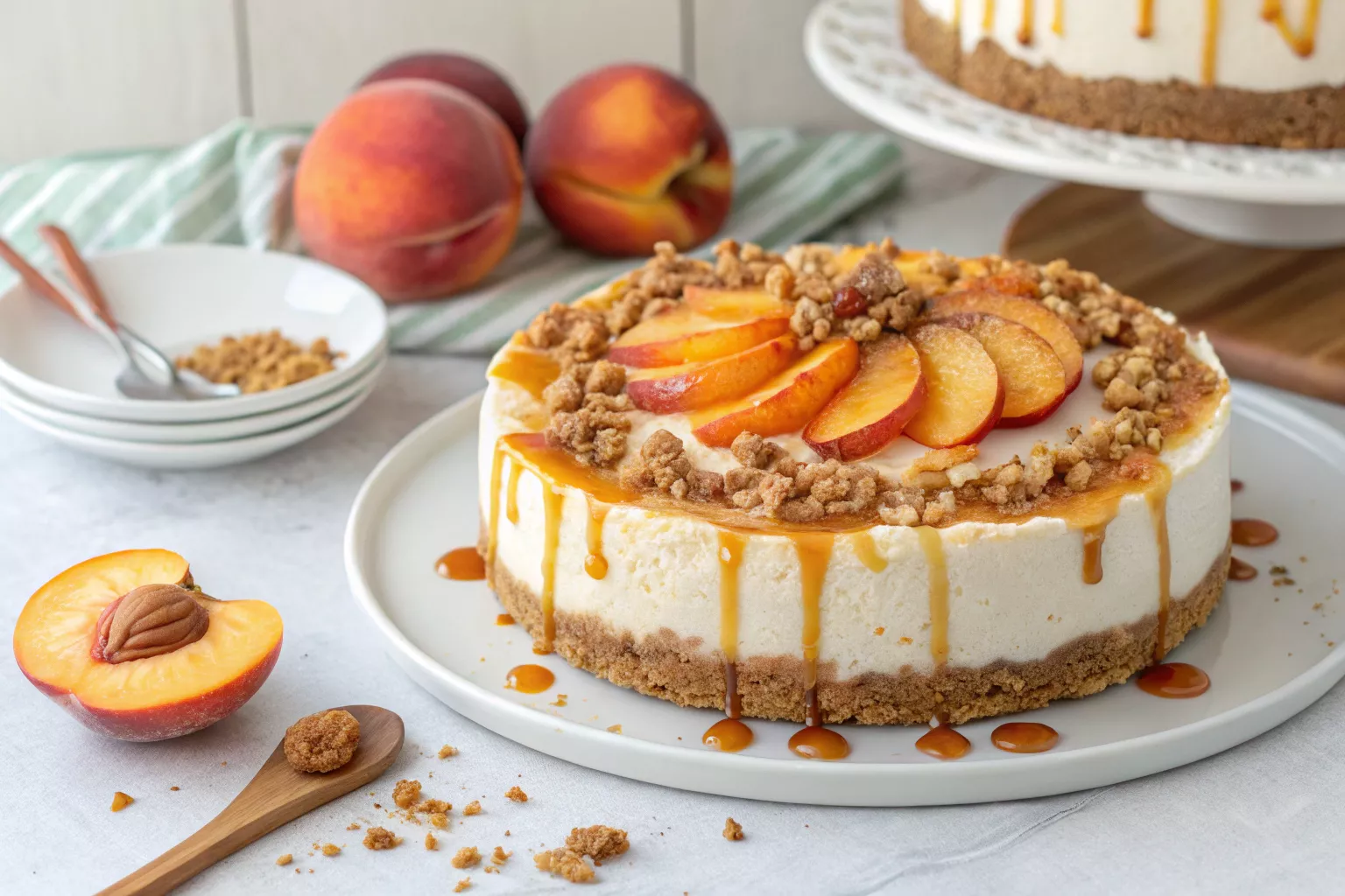 Peach Cobbler Cheesecake