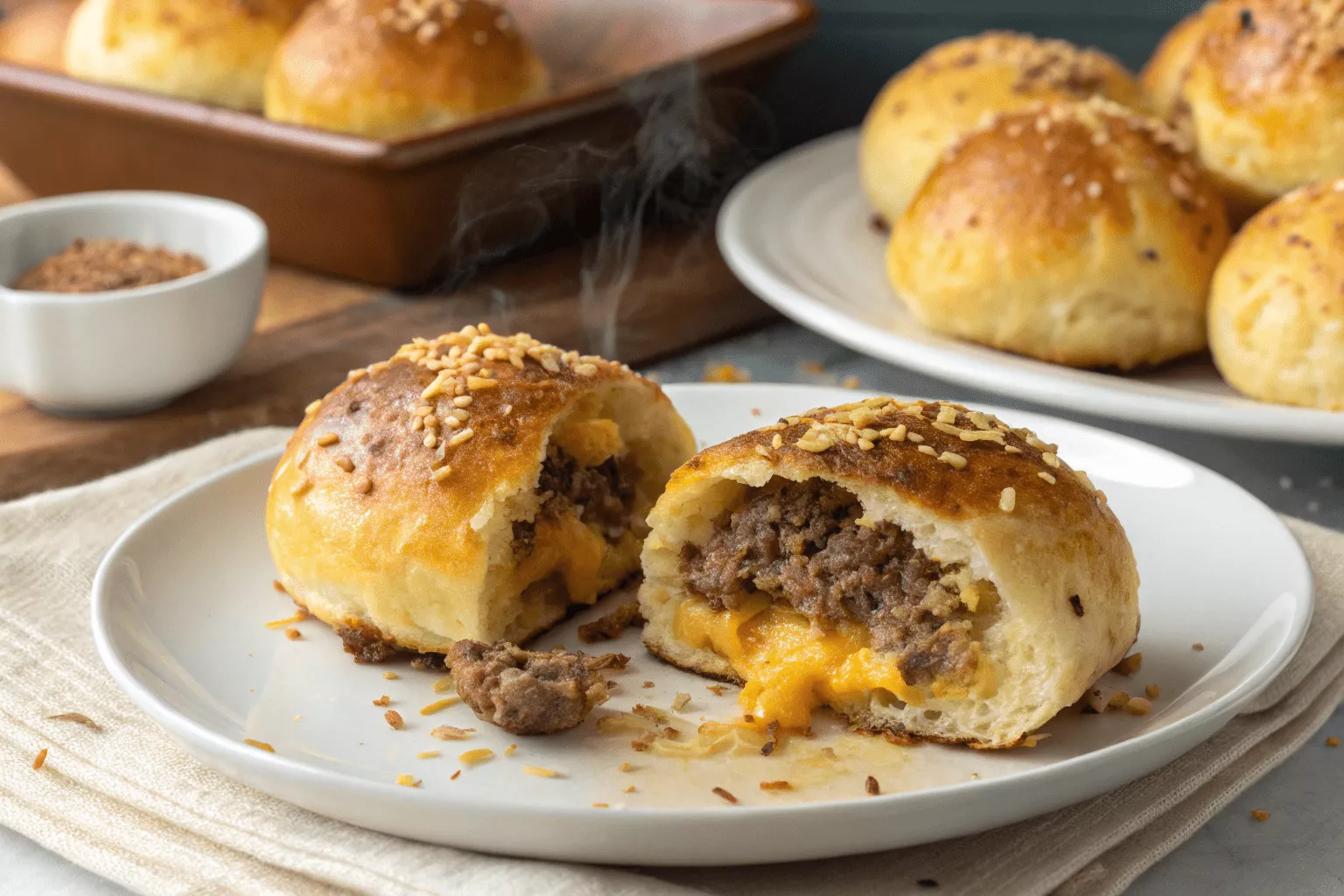 garlic parmesan cheeseburger bombs