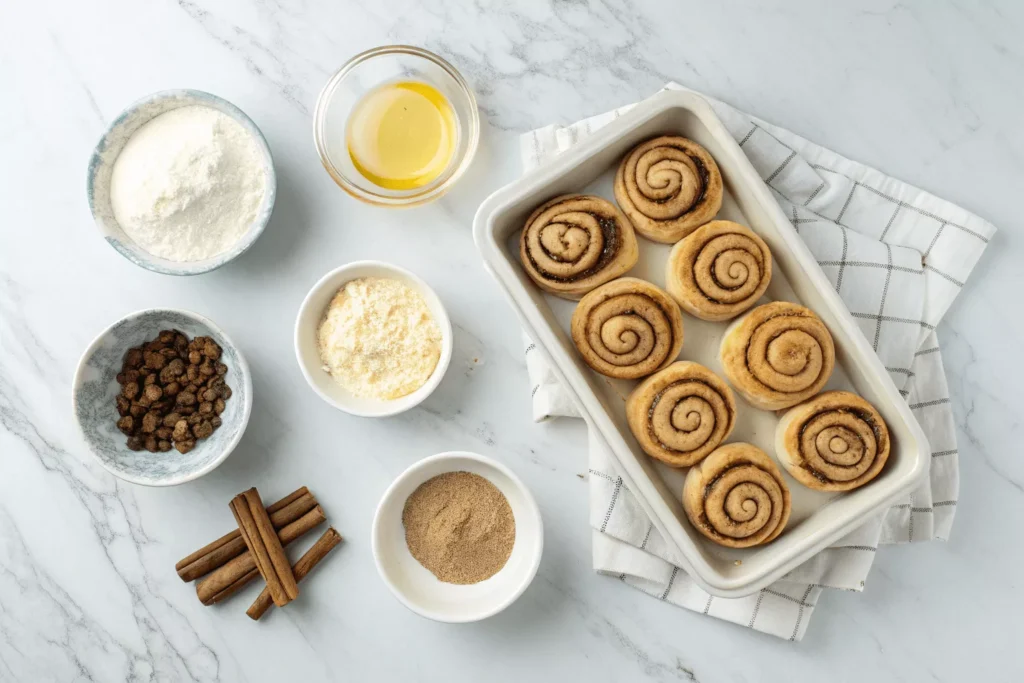 Easy cinnamon roll french toast casserole with golden brown top