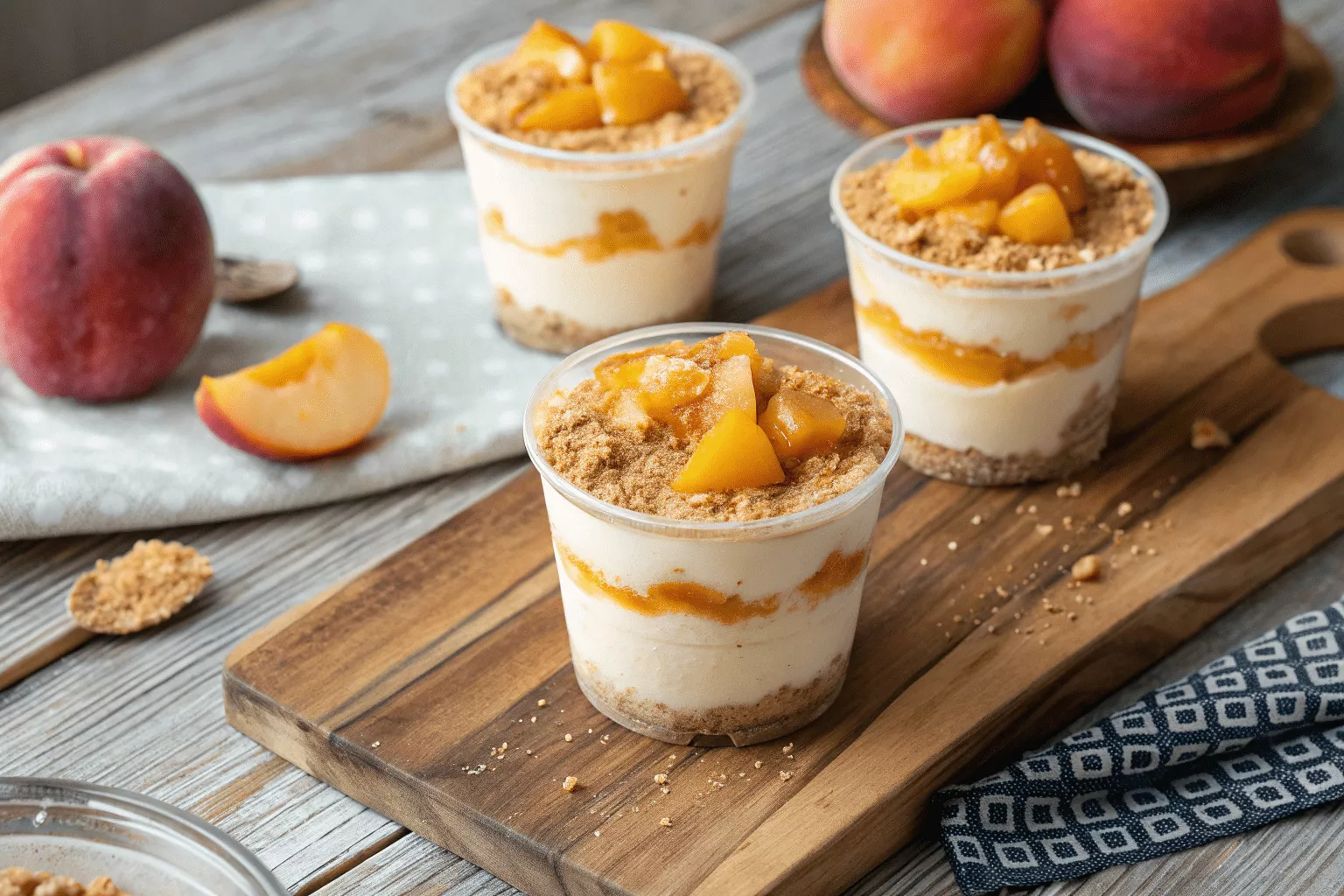 Peach Cobbler Cheesecake Cups