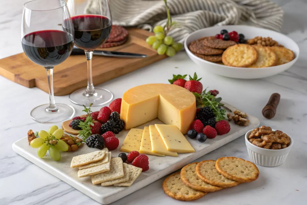Perfect Pairings Section

Image 1: Elegant charcuterie board with smoked gouda as centerpiece
Alt Text: "Smoked gouda charcuterie board with wine crackers and fruits"
Image 2: Wine glasses with smoked gouda pairings
Alt Text: "Wine pairing with smoked gouda cheese tasting setup"