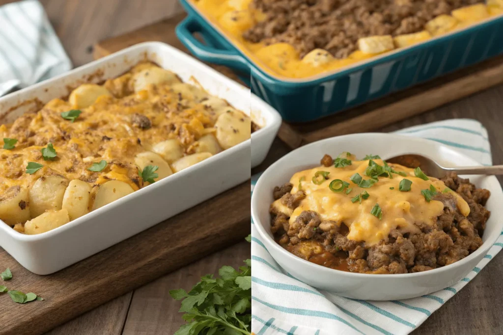 cheesy hamburger potato casserole