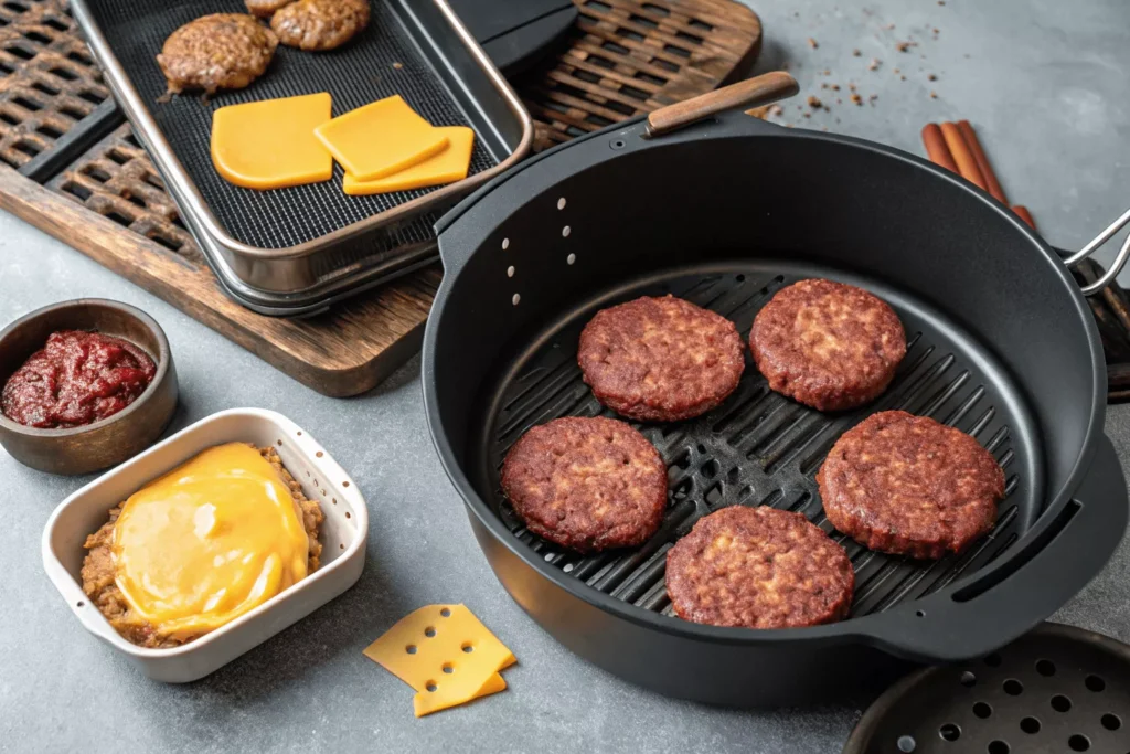 Air Fryer Cheeseburgers