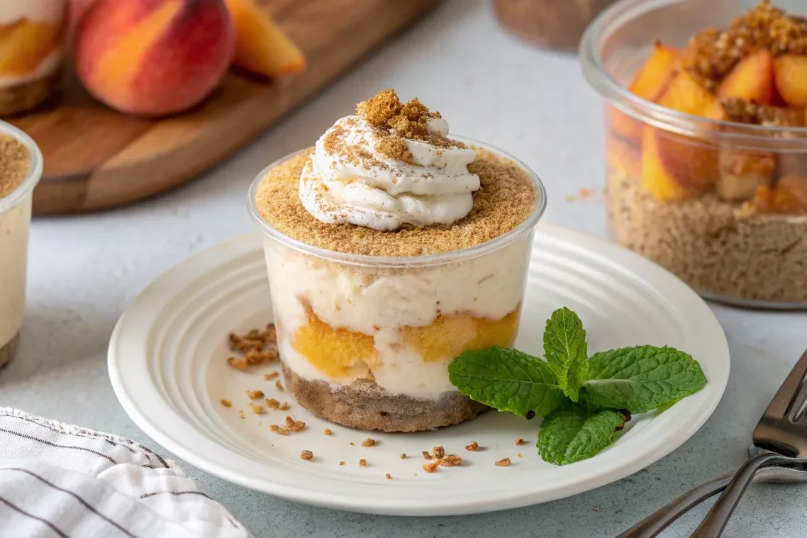 Peach Cobbler Cheesecake Cups