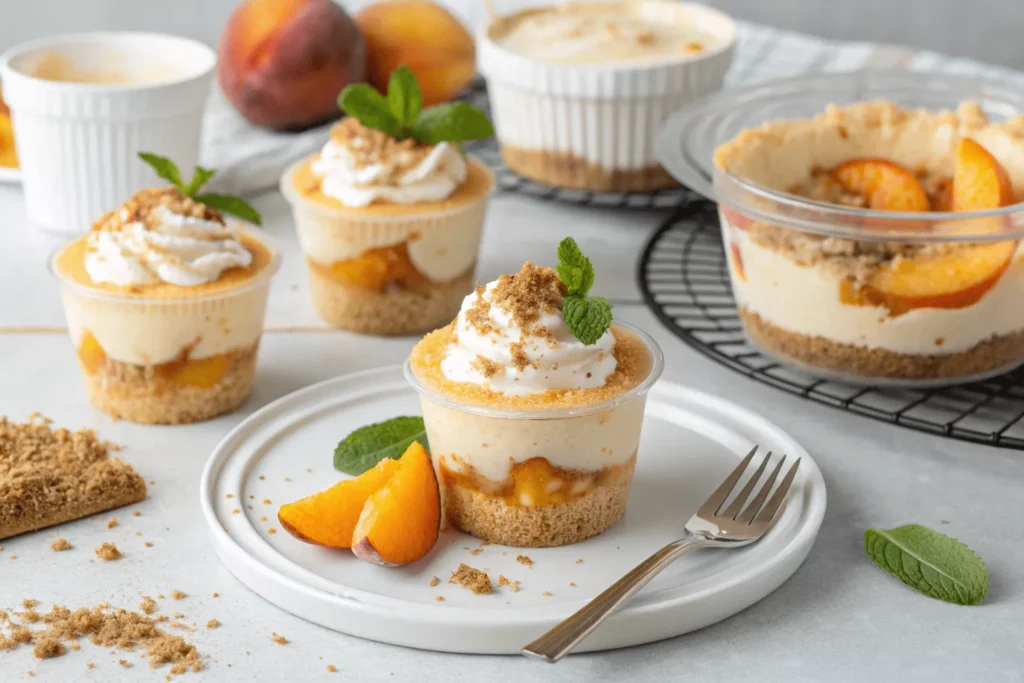 Peach Cobbler Cheesecake Cups