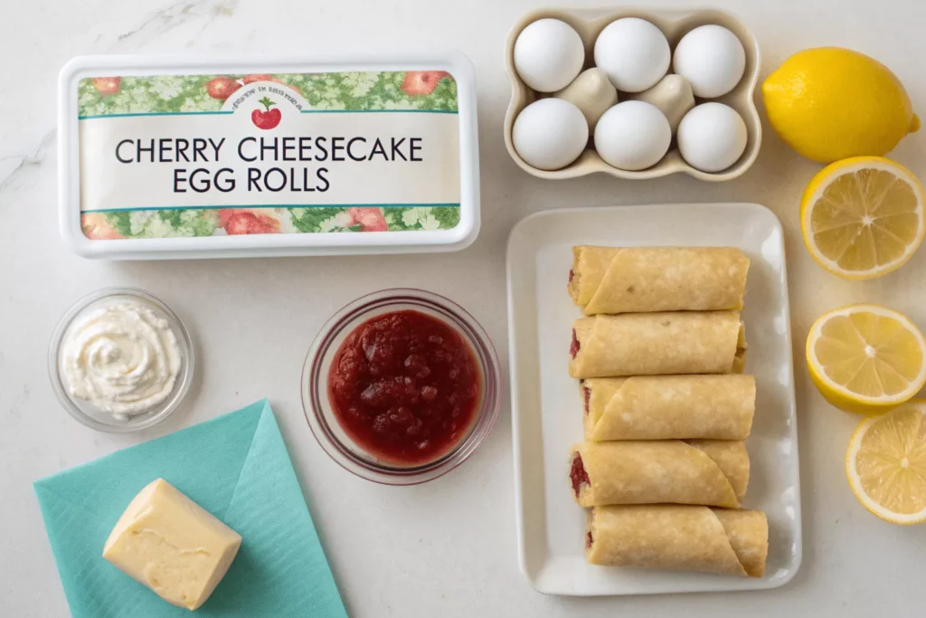 Premium ingredients for Cherry Cheesecake Egg Rolls recipe