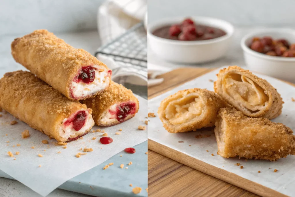 Air fryer cheesecake egg rolls vs deep fried comparison