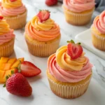 mango strawberry cupcakes