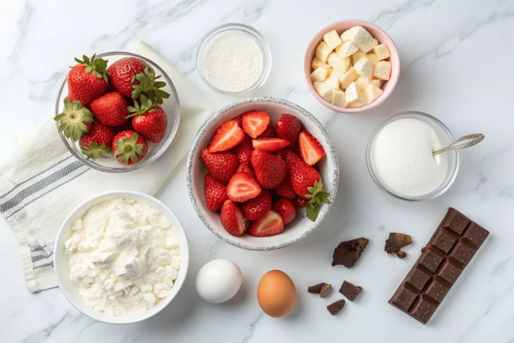 Ingredients strawberry earthquake cake