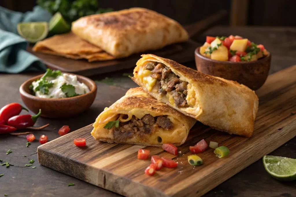 beef and cheese chimichanga