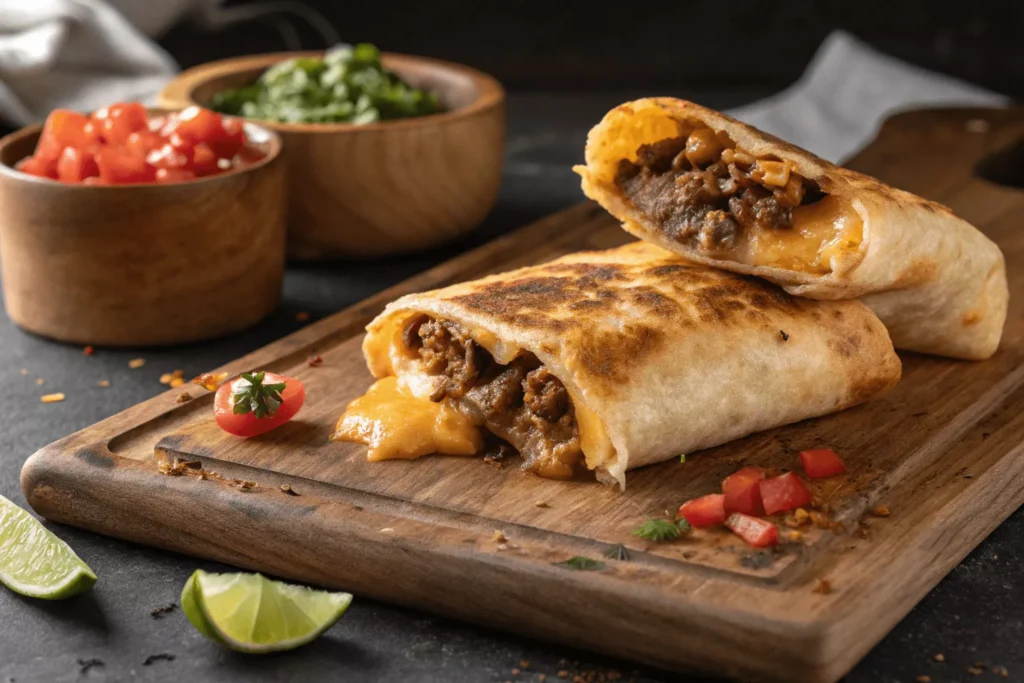 beef and cheese chimichanga