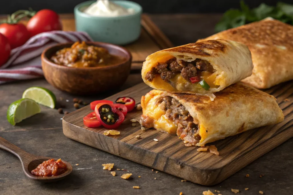beef and cheese chimichanga