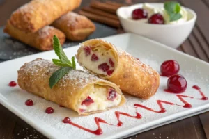 Cherry Cheesecake Egg Rolls