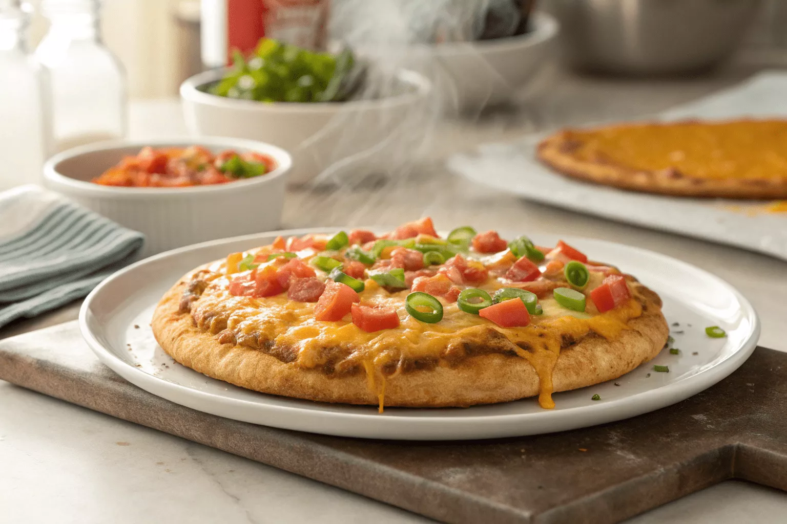 golden crispy Taco Bell Mexican Pizza