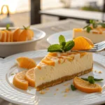 slice of orange creamsicle cheesecake