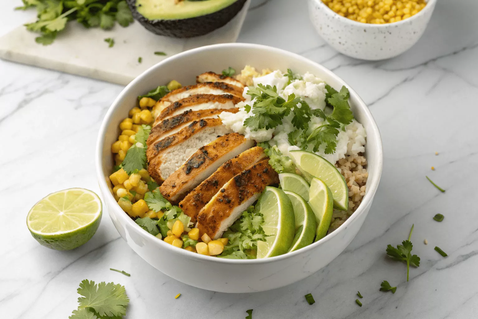 Street Corn Chicken Rice Bowl