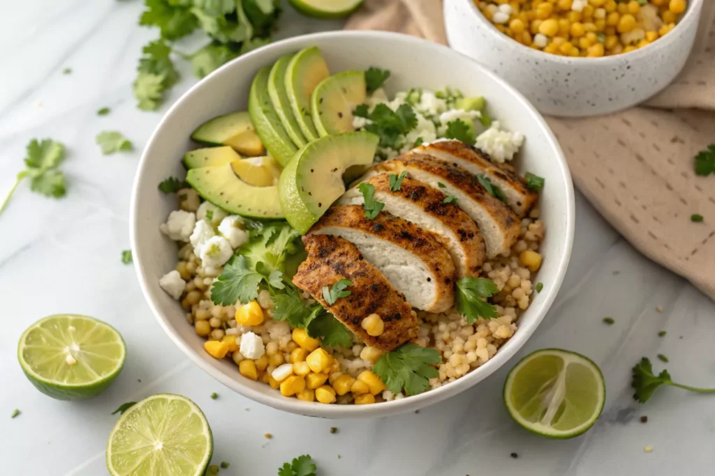 Street Corn Chicken Rice Bowl