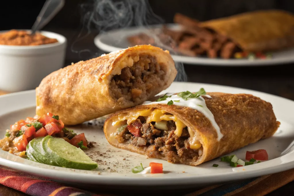 beef and cheese chimichanga