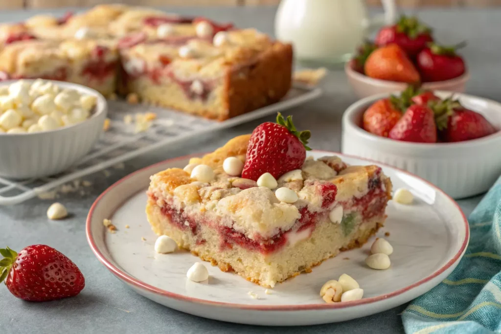Serve this strawberry earthquake cake