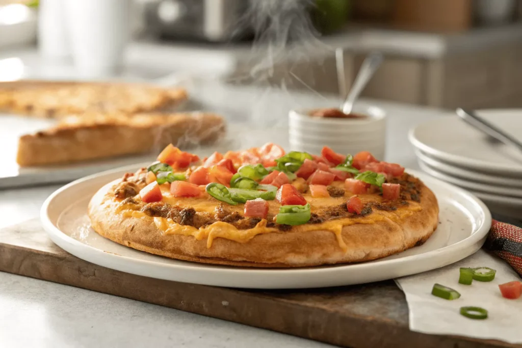 golden crispy Taco Bell Mexican Pizza