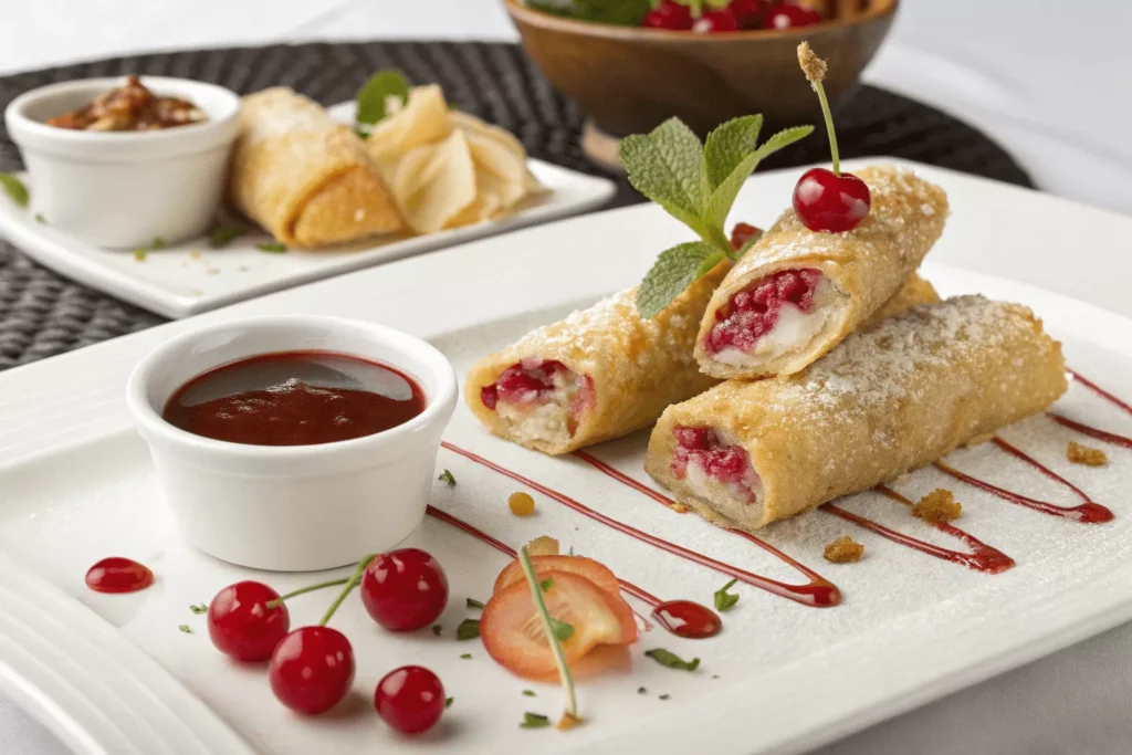 Cherry Cheesecake Egg Rolls