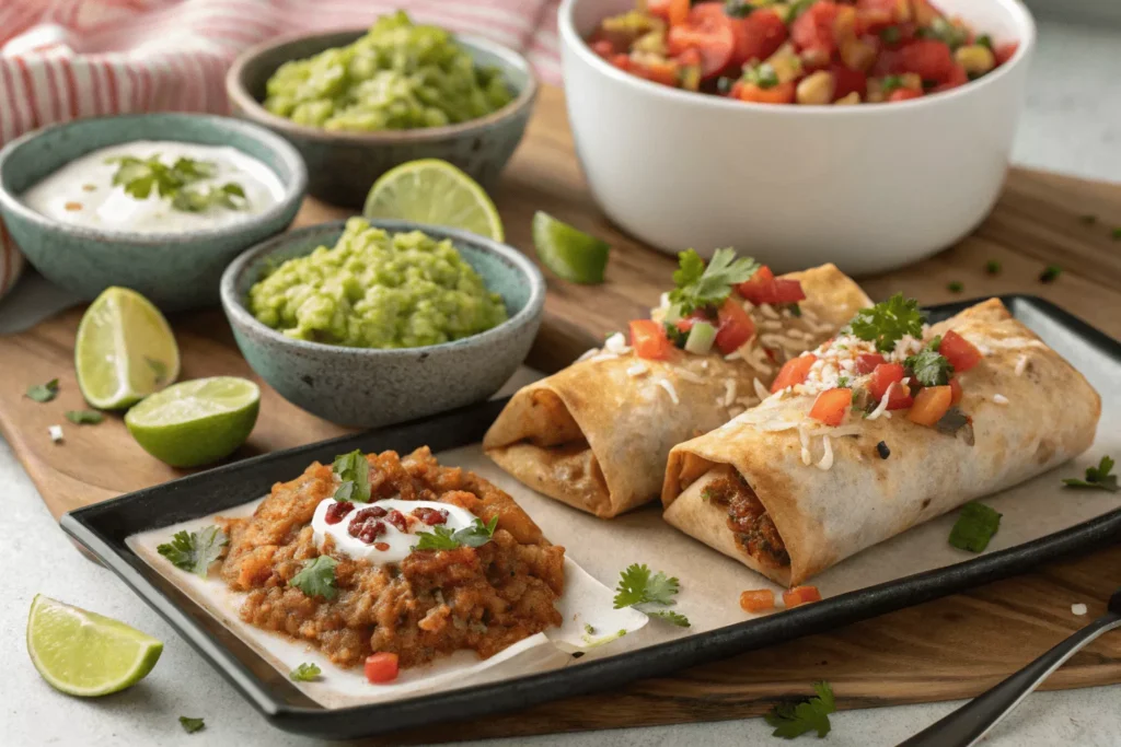 Serving Suggestions beef and cheese chimichanga