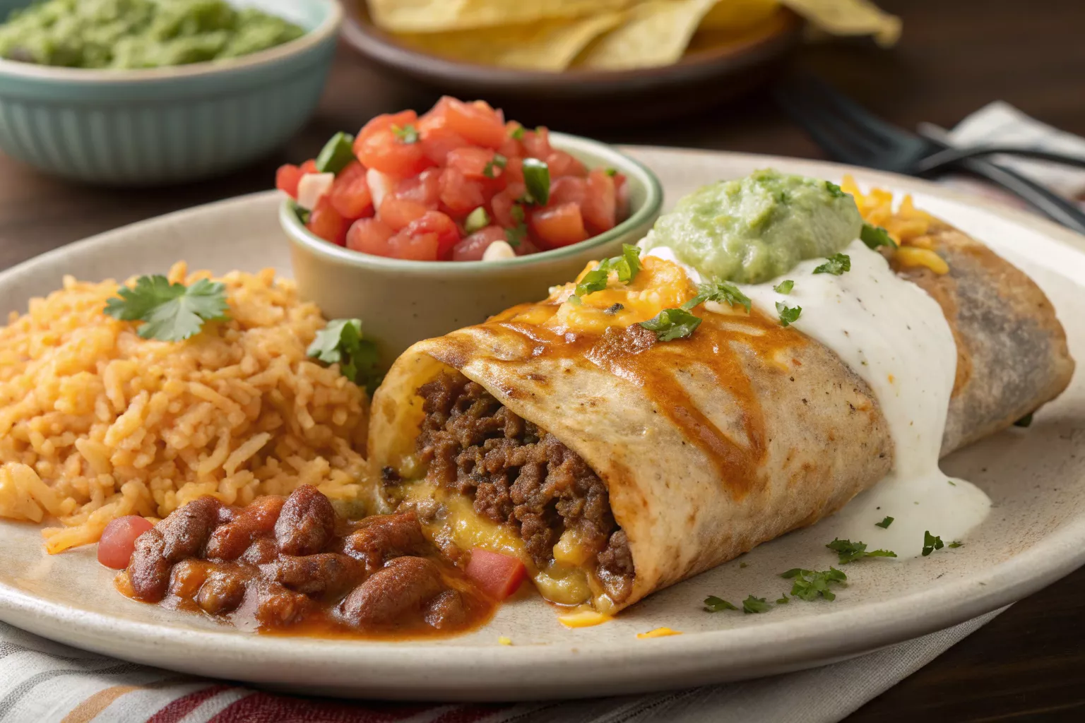 beef and cheese chimichanga