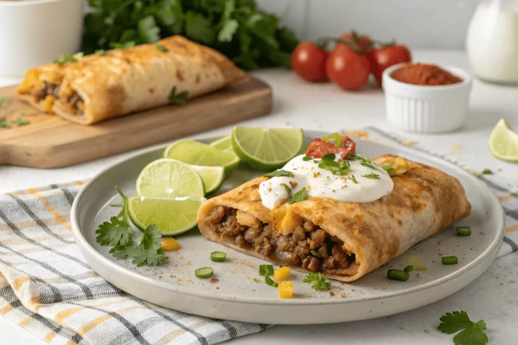 Serving Suggestions beef and cheese chimichanga