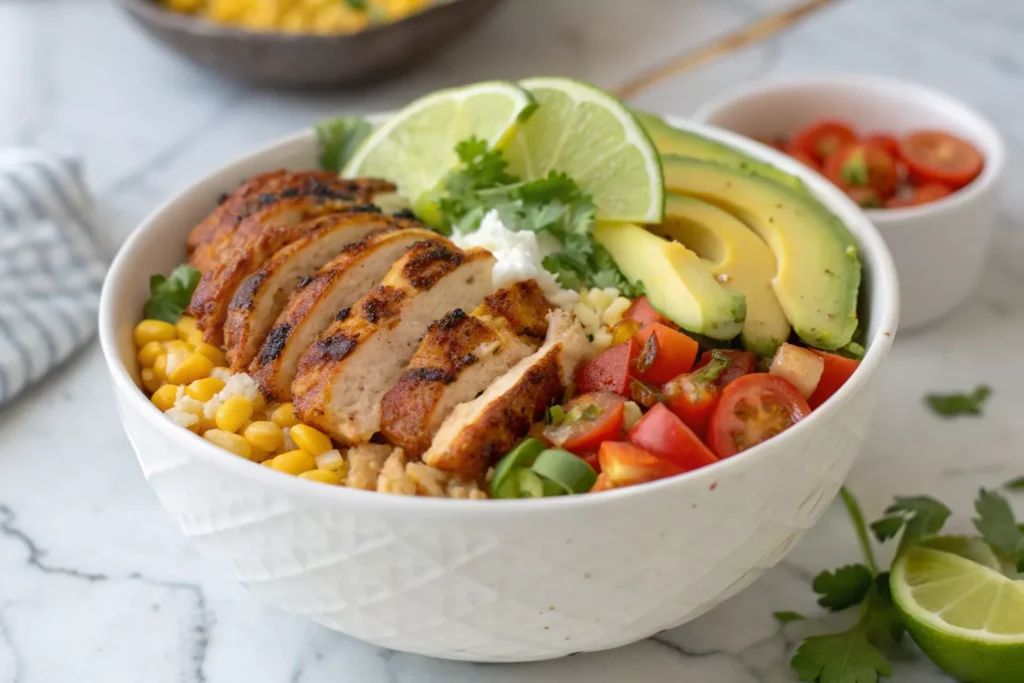 Street Corn Chicken Rice Bowl