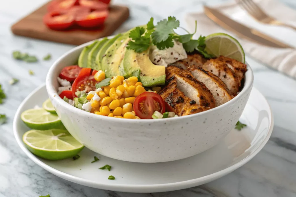 Street Corn Chicken Rice Bowl