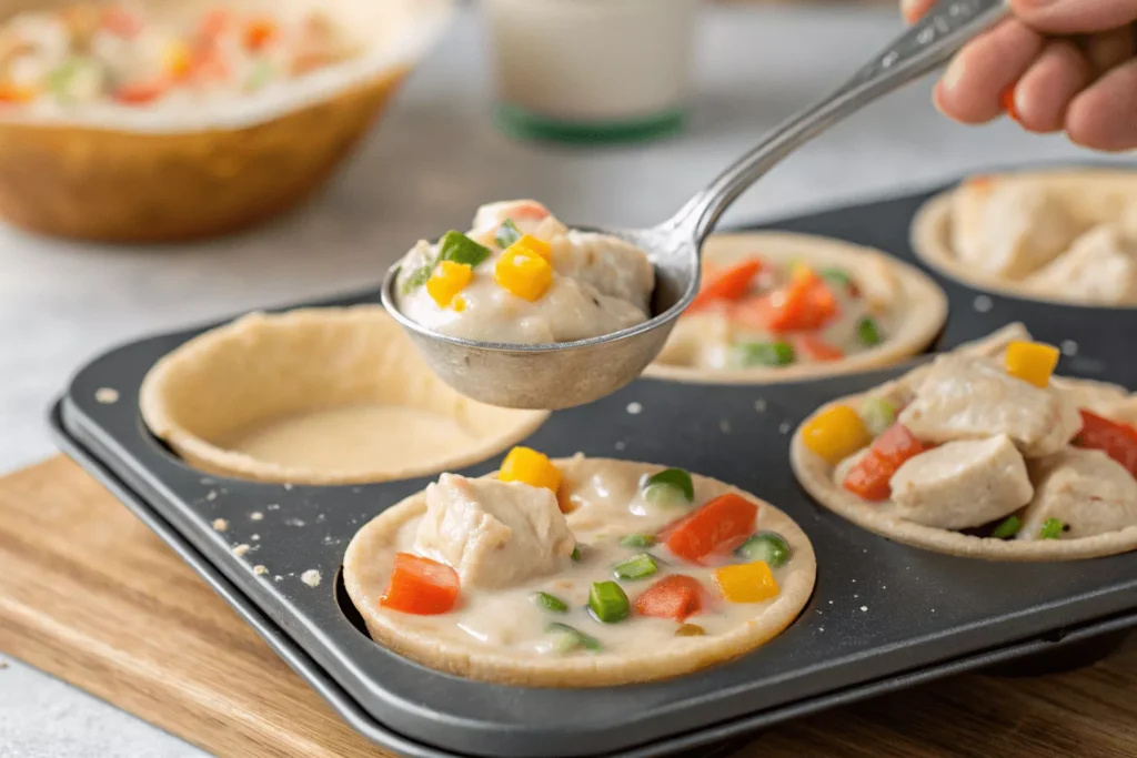 Filling the Cups mini chicken pot pie 