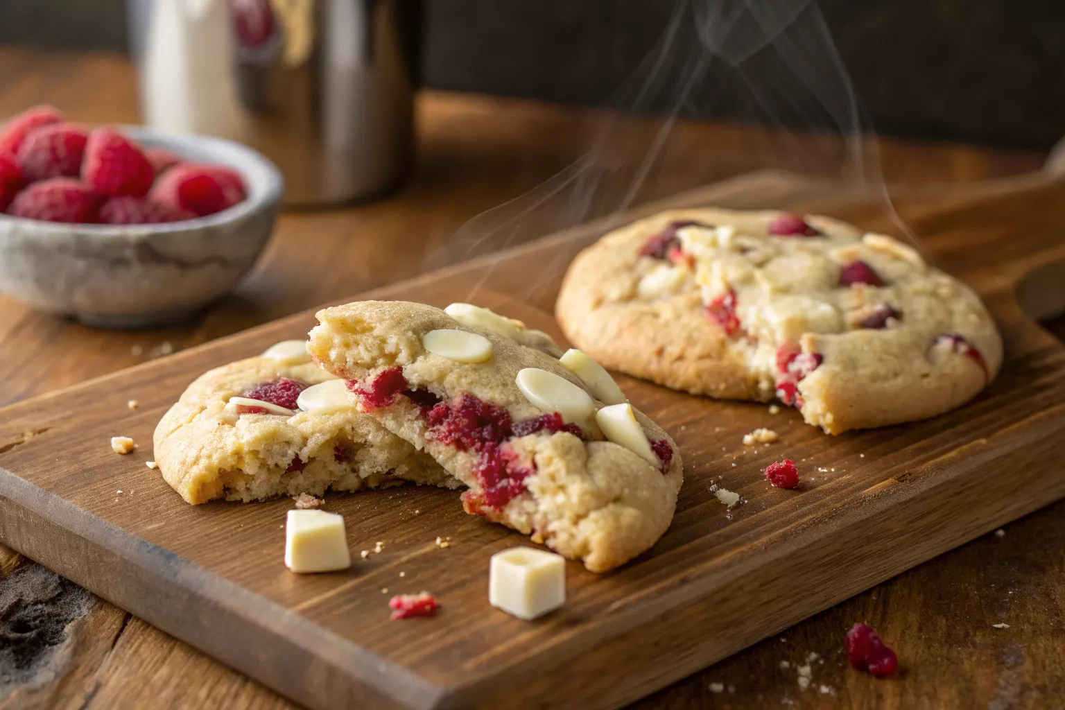 White Chocolate Raspberry Cookies
